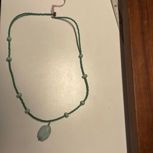 Seed bead and amazonite stone necklace